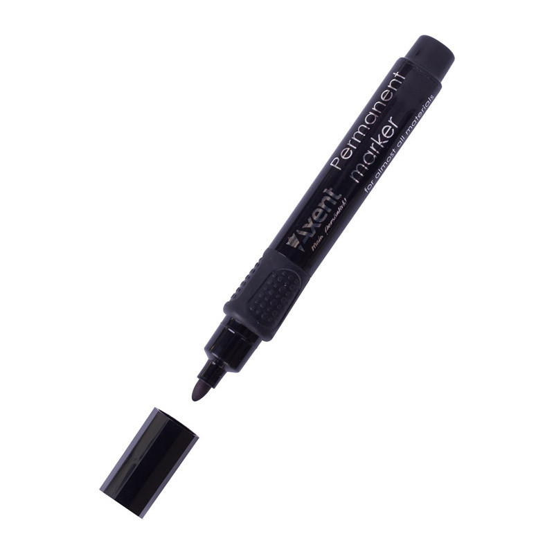 Маркер Axent Permanent 2541-01-A, 2 мм, круглий чорний. Термін придатності до 31.12.2025