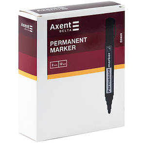 Маркер Axent Delta Permanent D2605-02, 2 мм, круглий, синій, фото 3