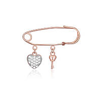 Срібна булавка в позолоті з фіанітами