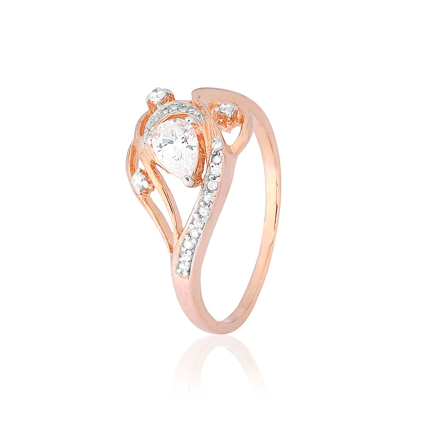 Срібна каблучка в позолоті з фіанітами