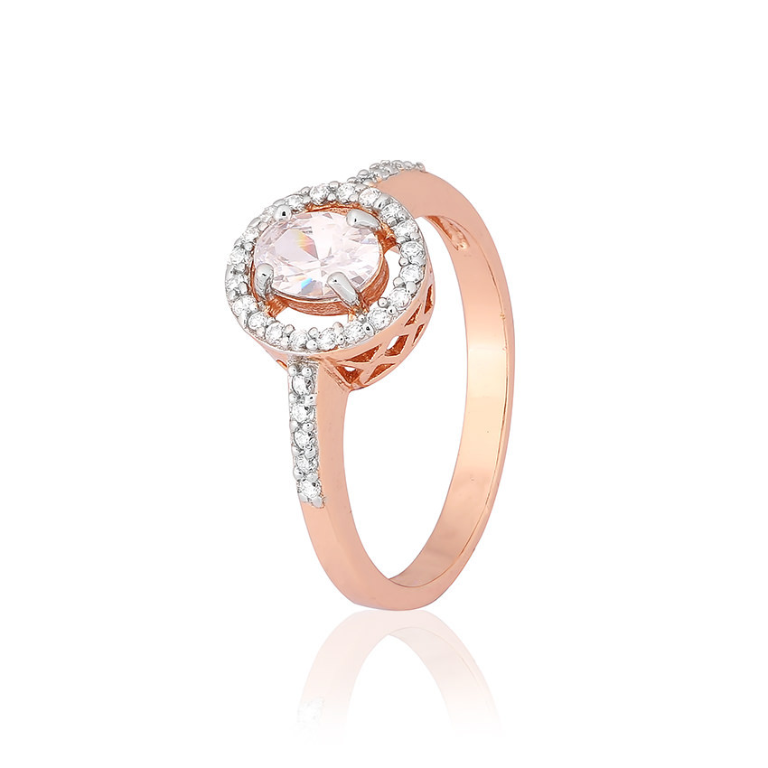 Срібна каблучка в позолоті з фіанітами