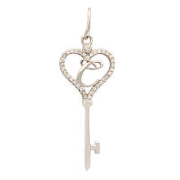 Срібний підвіс з фіанітами "Ключик із літерою С"