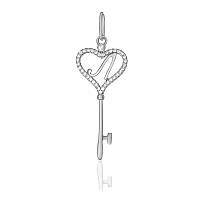 Срібний підвіс з фіанітами "Ключик із літерою"