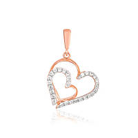 Срібний підвіс в позолоті з фіанітами "Серденька"