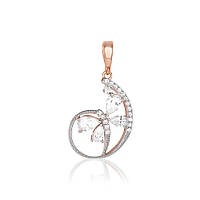 Срібний підвіс в позолоті з фіанітами