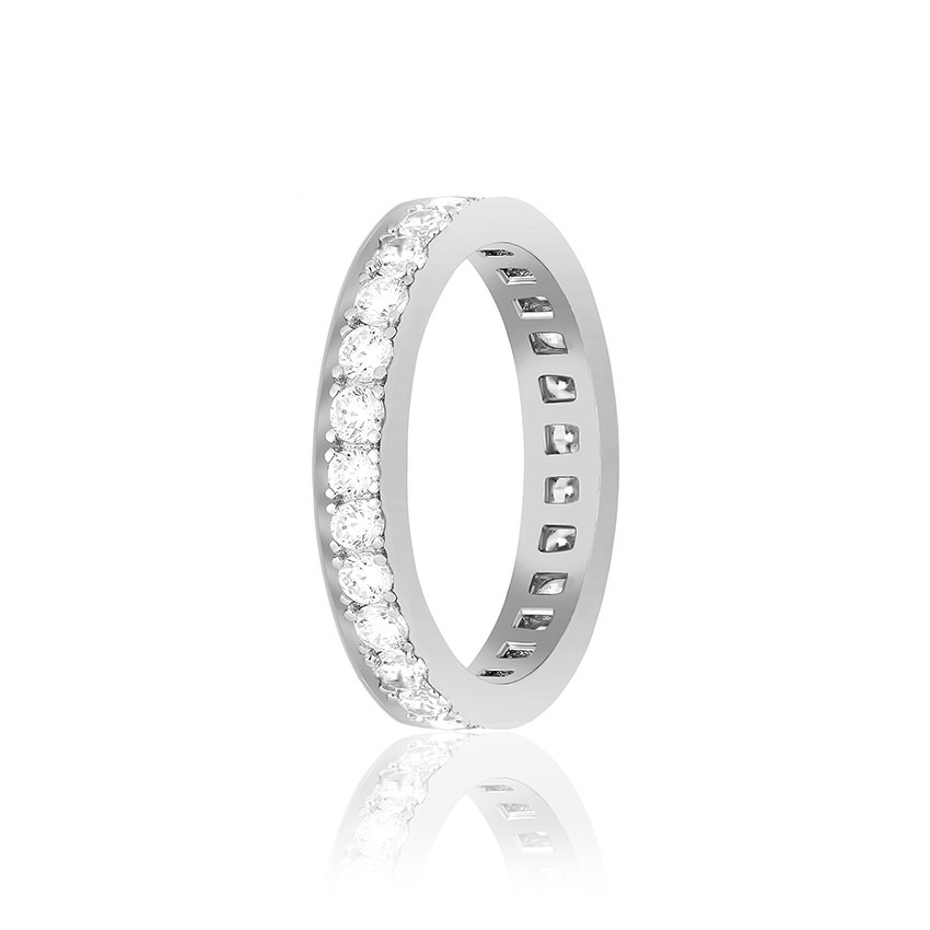 Срібна каблучка в стилі "Bvlgari" зі вставкою фіаніт