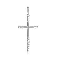 Срібний підвіс з фіанітами "Хрест"