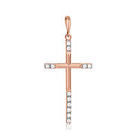 Срібний підвіс в позолоті з фіанітами "Хрестик"