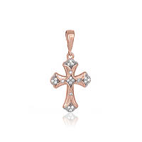 Срібний підвіс в позолоті з фіанітами "Хрестик"
