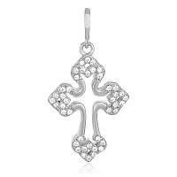 Срібний підвіс з фіанітами "Хрест"