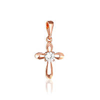 Срібний підвіс в позолоті з фіанітами "Хрест"