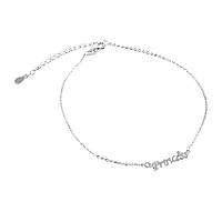 Срібний браслет на ногу, якір+декор (Б2/804Н), Розмір 24,5 см x 5 см, Вага: 1.6 г