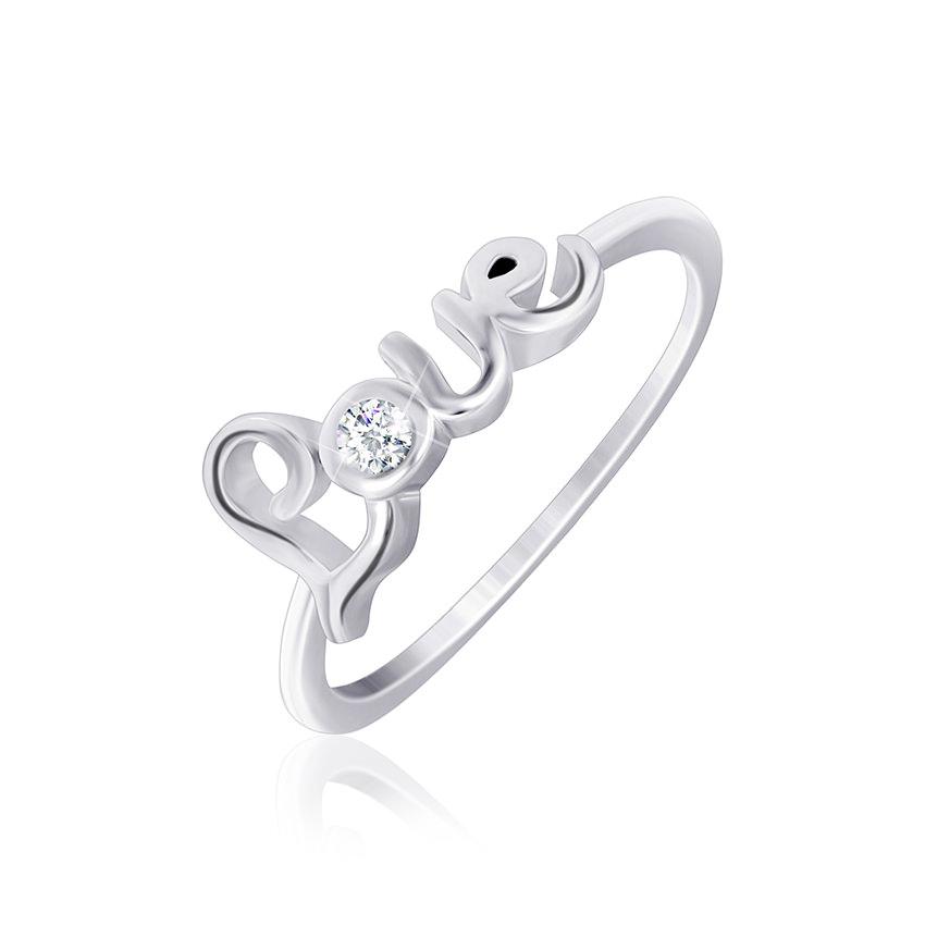 Срібна каблучка з фіанітами, Розмір 15,5, Вага: 1.5 г