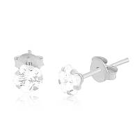 Срібні сережки без покриття з фіанітами