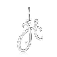 Срібний підвіс з фіанітами "Літера "Н"