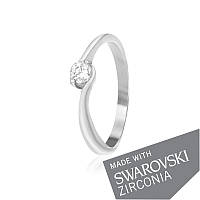 Срібна каблучка з цирконієм SWAROVSKI ZIRCONIA, Розмір 15,0, Вага: 1.5 г