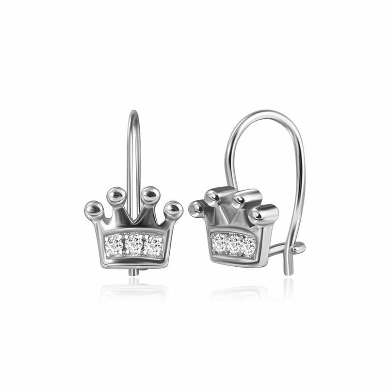 Срібні сережки з фіанітами