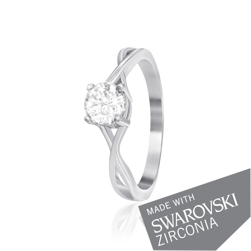 Срібна каблучка з цирконієм SWAROVSKI ZIRCONIA, Розмір 15,5, Вага: 1.8 г