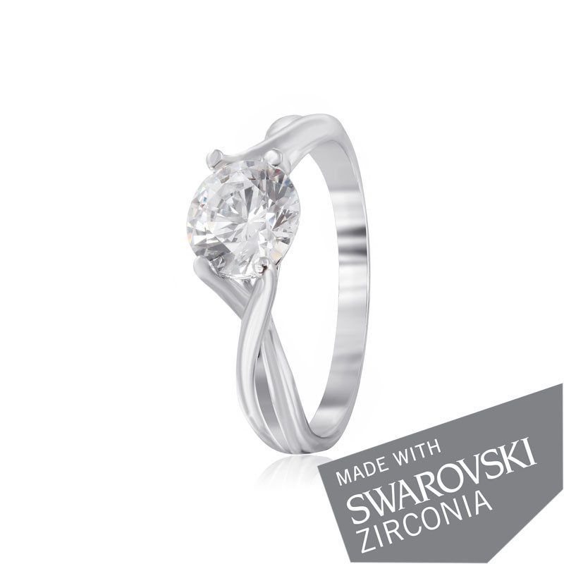 Срібна каблучка з цирконієм SWAROVSKI ZIRCONIA, Розмір 16,0, Вага: 2.8 г
