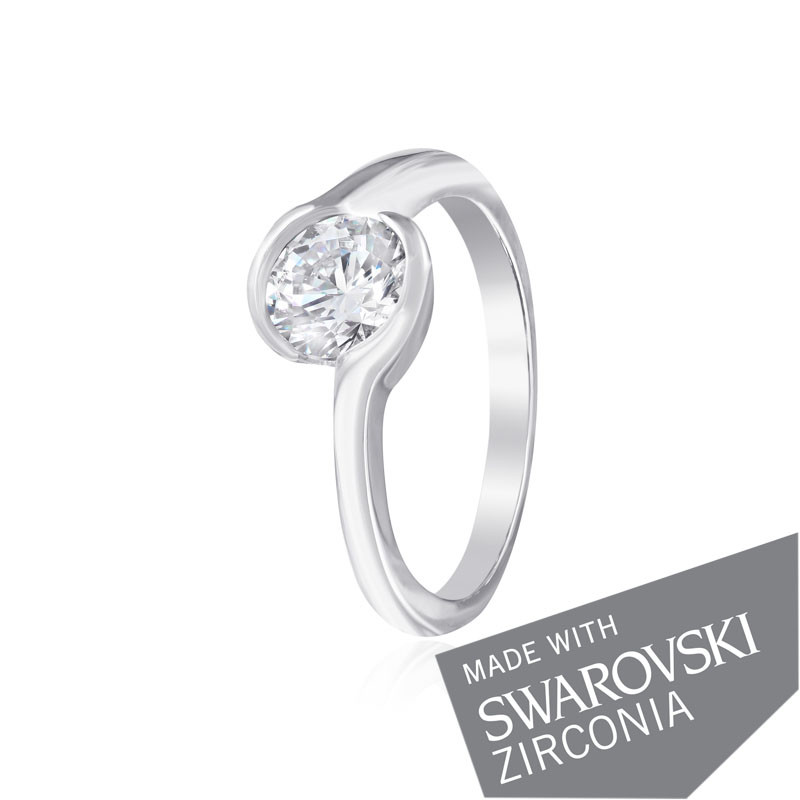 Срібна каблучка з цирконієм SWAROVSKI ZIRCONIA, Розмір 16,0, Вага: 2.4 г