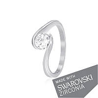 Срібна каблучка з цирконієм SWAROVSKI ZIRCONIA, Розмір 16,0, Вага: 2.4 г