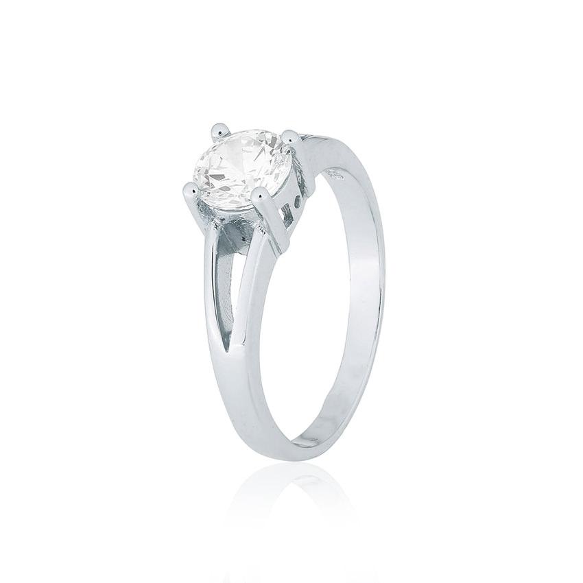 Срібна каблучка з фіанітами, Розмір 15,0, Вага: 3.4 г