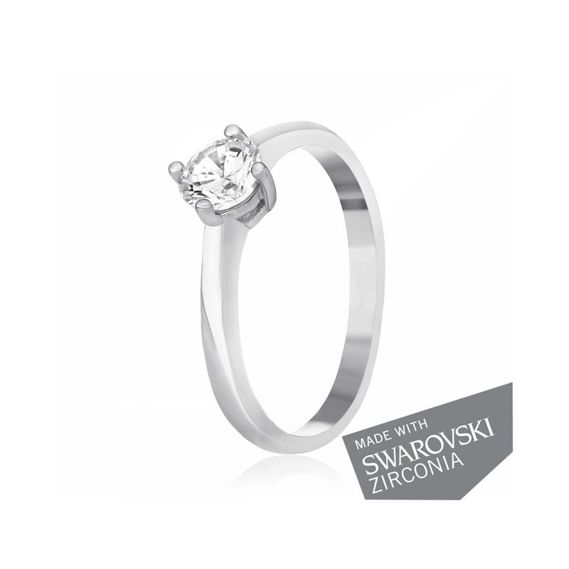 Срібна каблучка з цирконієм SWAROVSKI ZIRCONIA, Розмір 16,0, Вага: 1.3 г
