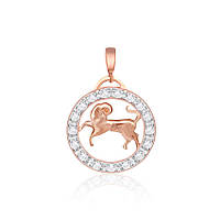 Срібний підвіс в позолоті з фіанітами "Овен"