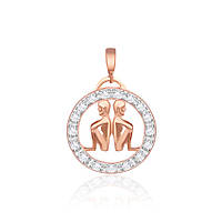 Срібний підвіс в позолоті з фіанітами "Близнюки"