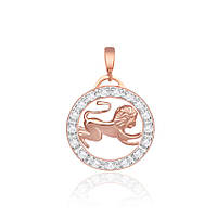 Срібний підвіс в позолоті з фіанітами "Лев"