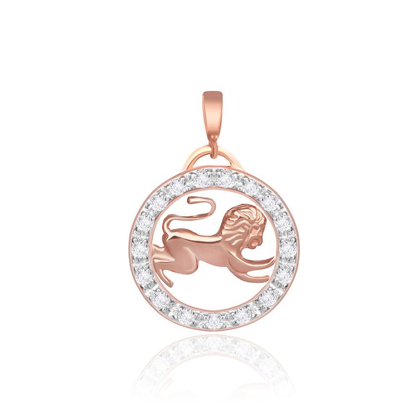 Срібний підвіс в позолоті з фіанітами "Лев"