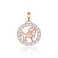 Срібний підвіс в позолоті з фіанітами "Стрілець"