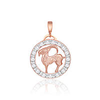Срібний підвіс в позолоті з фіанітами "Козеріг"