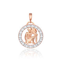 Срібний підвіс в позолоті з фіанітами "Водолій"