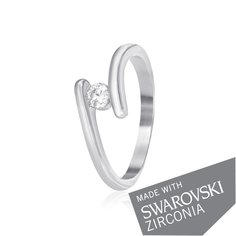 Срібна каблучка з цирконієм SWAROVSKI ZIRCONIA, Розмір 15,0, Вага: 1.9 г