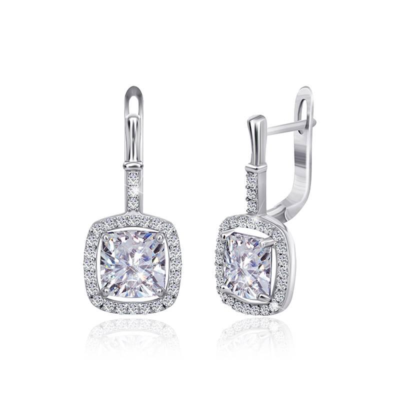 Срібні сережки з фіанітами