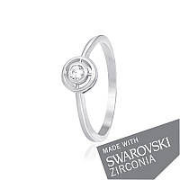 Срібна каблучка з цирконієм SWAROVSKI ZIRCONIA, Розмір 16,0, Вага: 1.6 г