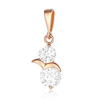 Срібний підвіс в позолоті з фіанітами