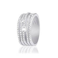 Срібна каблучка з фіанітами