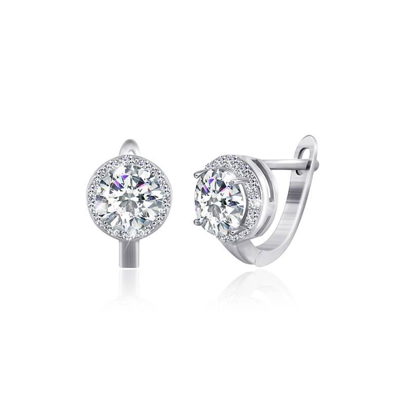 Сережки з англійською застібкою і фіанітами