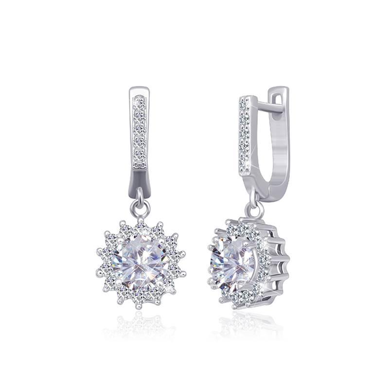 Срібні сережки з фіанітами