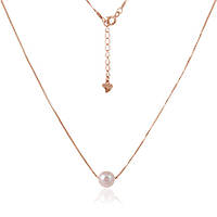 Срібне кольє в позолоті з перлами, венеція (Кл3Ж/800), Розмір 45 см x 0,1 см, Вага: 2.3 г