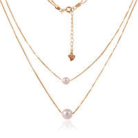 Срібне кольє в позолоті з перлами, венеція (Кл3Ж/802), Розмір 40-44 см x 0,1 см, Вага: 3.3 г