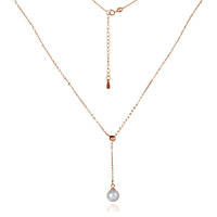 Срібне кольє в позолоті з перлами, якір (Кл3Ж/807), Розмір 40 см x 0,1 см, Вага: 2.5 г