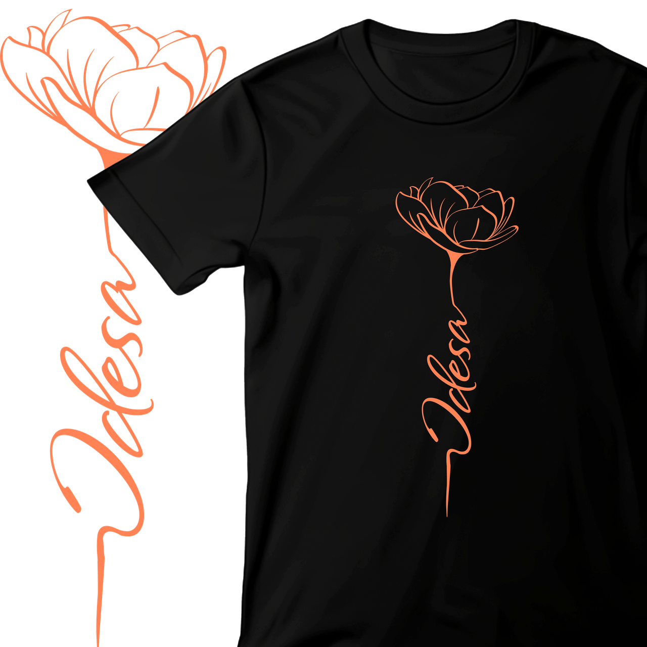 Футболка унісекс Stedman з принтом ОДЕСА РОЗА XS чорна, фото 1