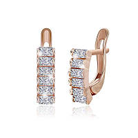 Срібні сережки в позолоті з фіанітами