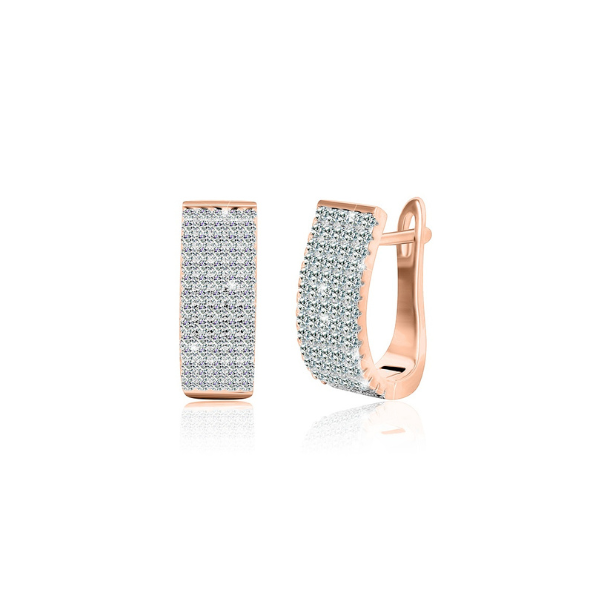 Срібні сережки з позолотою зі вставкою фіаніт