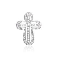 Срібний підвіс з фіанітами "Хрестик"