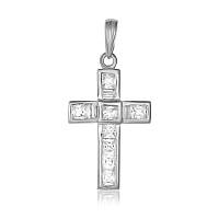 Срібний підвіс з фіанітами "Хрест"
