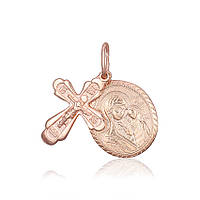 Срібний підвіс в позолоті "Хрест з Казанською іконою Божої Матері"